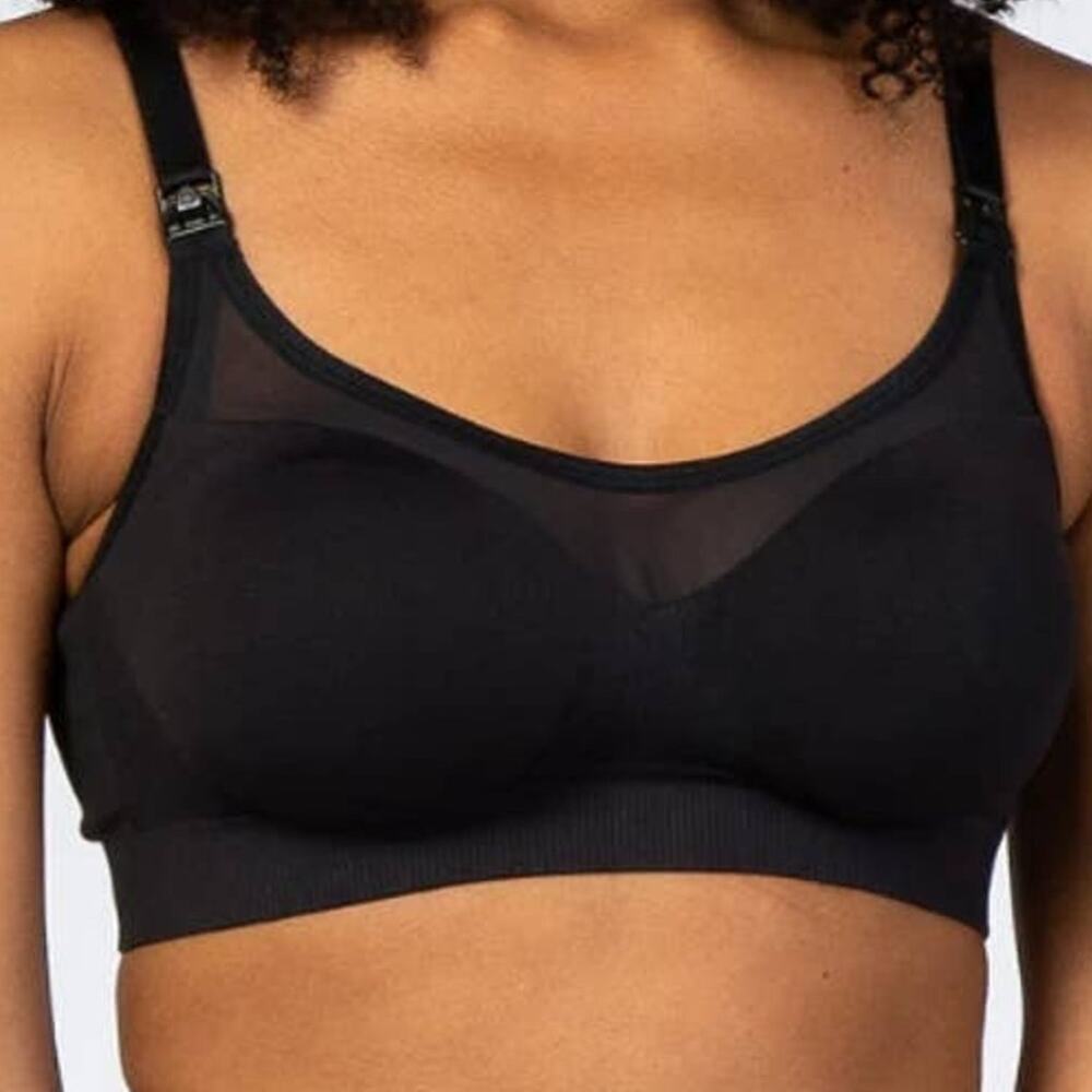 Bravado size M Silk Seamless Sheer Nursing Black Bra -New W/‎ Imperfections